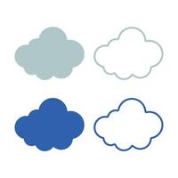 Clouds Flat And Outline Set vector