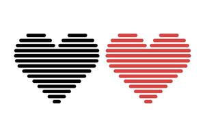 Heart Made Of Lines Red And Black vector