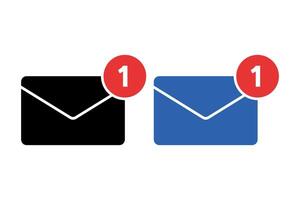 Email Black And Blue With Notifications vector