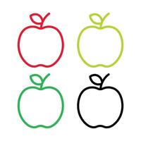 Apples Outline Multiple Colours vector