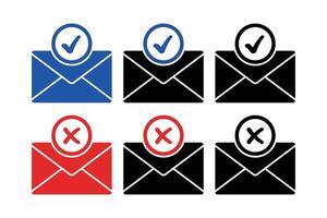 Mail With Check And Cross vector
