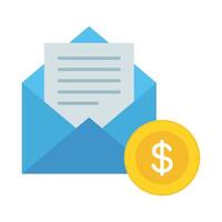 Mail With Dollar Coin vector