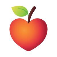 Heart Shape Apple Gradient Style vector