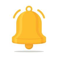 Notification Bell 3D Front View Flat Style vector