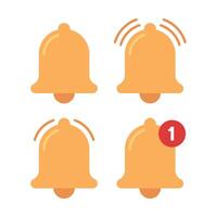 Notification Bell Set Flat Style vector