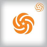 Different round star loop form logo design. Simple geometric star logo template. vector