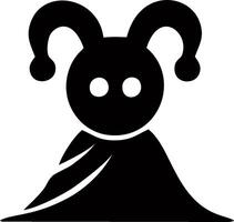 A black and white jester with a cape vector