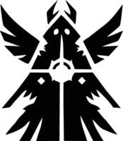 The logo for the game is a black and white image of a bird with wings vector