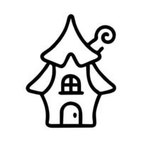 A black and white illustration of a house vector