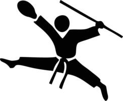 Martial Arts Expert in Dynamic Striking Pose vector
