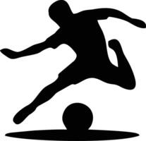 Dynamic Silhouette of a Soccer Player in Mid-Kick vector