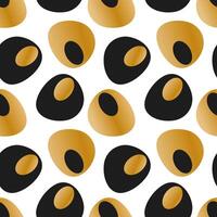 Abstract pattern with smooth stones or pebbles. Gold and black. vector