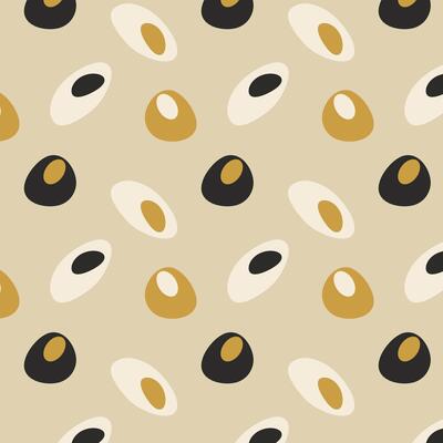 Abstract pattern of harmonious forms, gold and black.