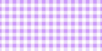 Purple and white gingham pattern. Textile design for tablecloth, picnic plaid, basket napkin, towel or handkerchief. Checkered background. Cotton, linen or flannel print. flat illustration vector