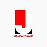 J letter with black and red color vector