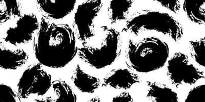 Seamless pattern with abstract black brush strokes and circles. Modern Art design, great for textile, fabric, wallpaper, wrapping, scrapbook and packaging vector