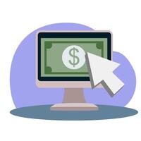Pay-Per-Click A cursor clicking on a dollar sign vector