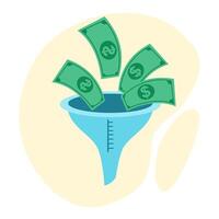 Conversion Rate Optimization A funnel with a dollar sign vector
