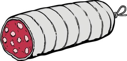 illustration color sausage product without background vector