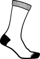 black and white sock without background vector