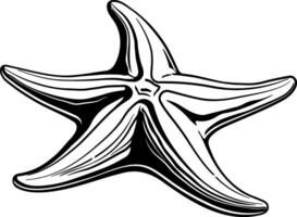 starfish with black outline vector