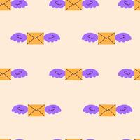 Flying Envelope Seamless Pattern vector