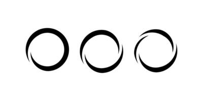 Abstract Circular Design Three Swirling Black Circles vector