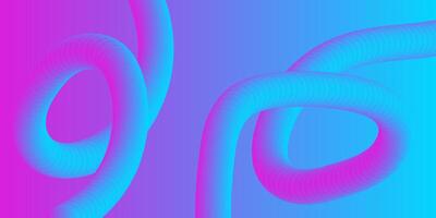 Abstract Pink Blue Gradient 3D Twisted Tubes Modern Design vector