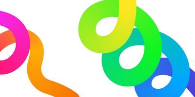 Abstract Rainbow Curves Colorful Intertwined Circular Design vector