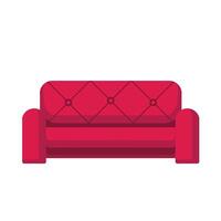 red sofa. Flat design illustration. With white background vector