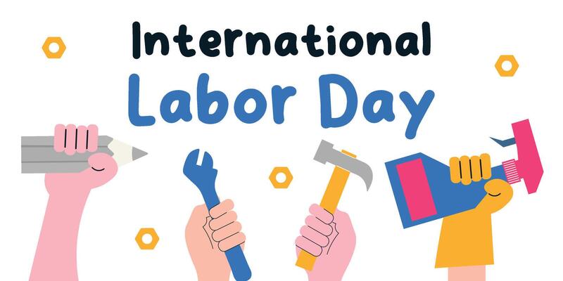 happy Labor day. international workers day. illustration