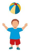 Child playing with a colorful beach ball in a bright summer setting enjoying outdoor fun and relaxation vector