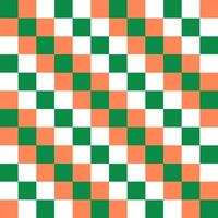 Seamless checkered pattern with green and orange colors. Texture of the rhombus, squares for paper, clothes and other items vector
