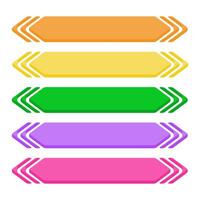 Set of Five Colorful Horizontal Arrow Banners with White Border Accents vector