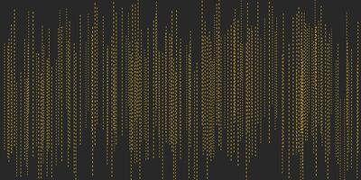 Abstract golden dotted lines on dark background with futuristic digital wave pattern vector