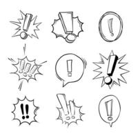 Exclamation Mark Hand Drawing illustration. Suitable for warning attention chat bubble element vector