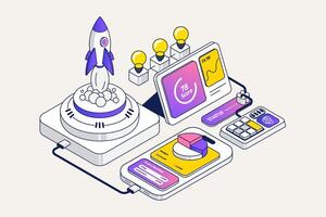 Trendy Isometric illustration of Startup vector