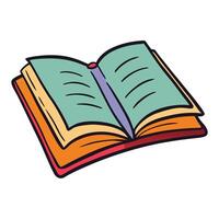 A Colorful Cartoon Illustration of an Open Book Ready for Reading and Learning vector
