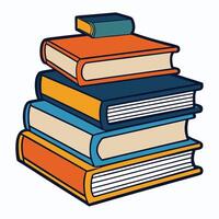 A Stack of Colorful Books Ready for Reading and Learning vector