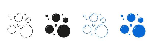 Bubbles Line And Solid Icon Set. Bubble Variations Symbol Collection. Isolated Illustration vector