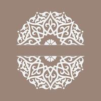 An ornate white design on a brown background vector
