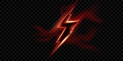 A lightning bolt on a black background vector
