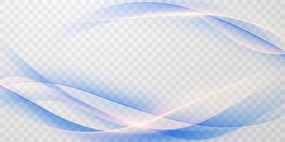 Abstract blue wave background with white light vector