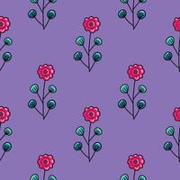 Different flowers, symbols and floral patterns. vector