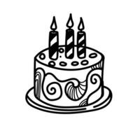 Celebration cake with candles decorated for a festive occasion vector