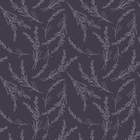 Hand Drawn Floral seamless pattern with Lavender. Lavender background. Eco background. Lavender hand drawn line art design. Elegant seamless background minimalist style vector