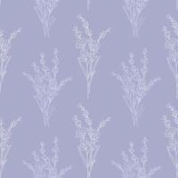 Floral seamless pattern with Lavender. Hand Drawn Lavender background. Eco background. Lavender hand drawn line art design. Elegant seamless background minimalist style vector