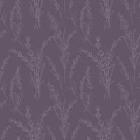 Floral seamless pattern with Lavender. Lavender background outline. Eco background. Lavender hand drawn line art design. Elegant seamless background minimalist style vector