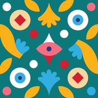 a colorful pattern with an eye and a circle vector