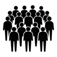 a group of people in a circle with one person in the middle. vector